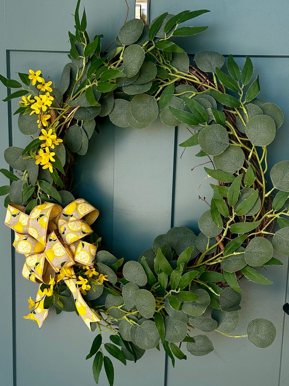 Lemon Grapevine Wreath | Summer Front Door Decor | Handmade Farmhouse Wreath - Picture 3 of 6